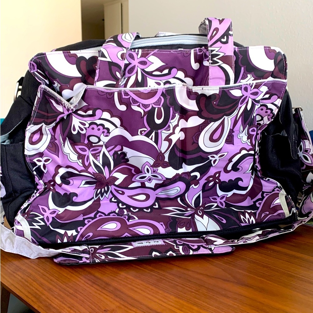 Jujube purple floral diaper bag
